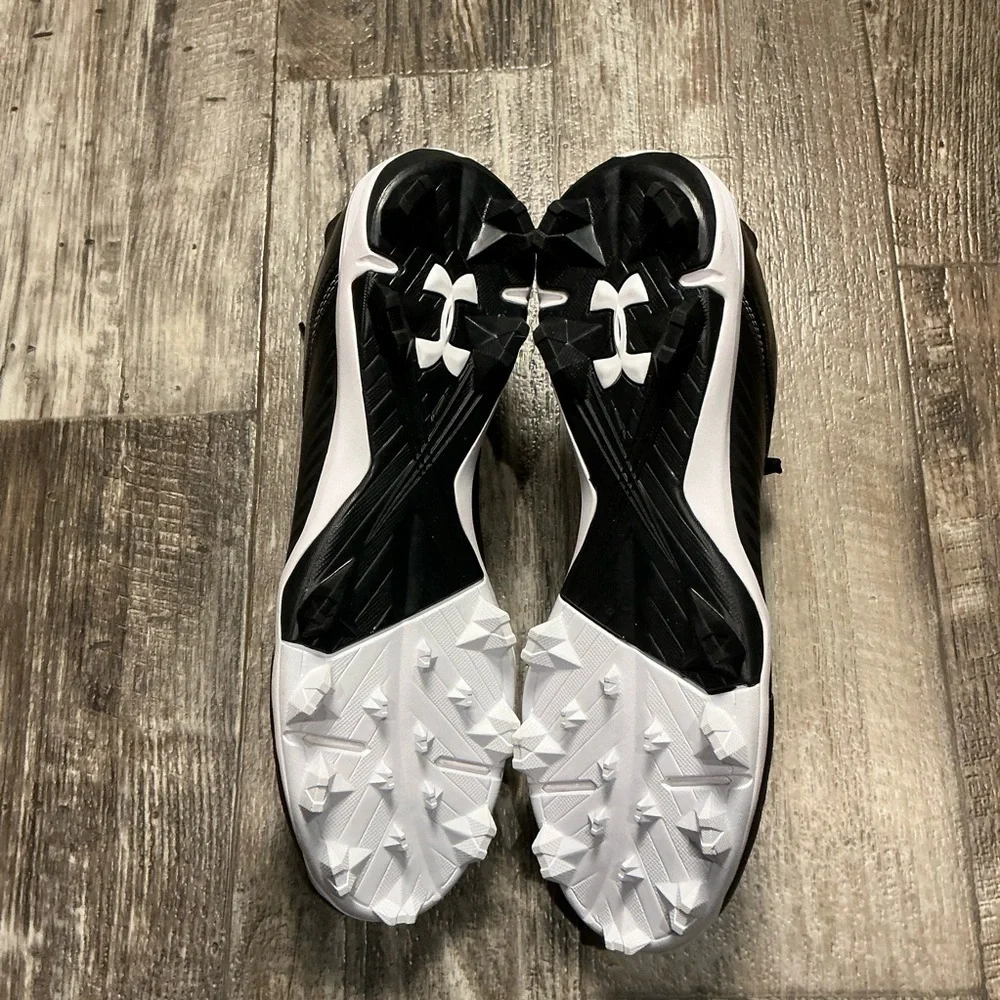 Under Armour Black and White Cleats Size 12 - Picture 7 of 11